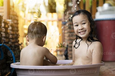 brother and sister in the shower|Sister Taking A Shower stock videos and footage